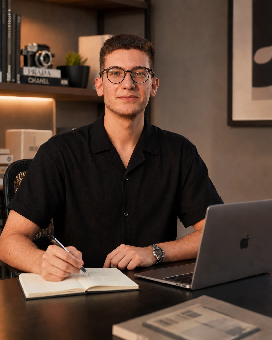 Reza Sharifi planning an aesthetic marketing strategy for clinic growth