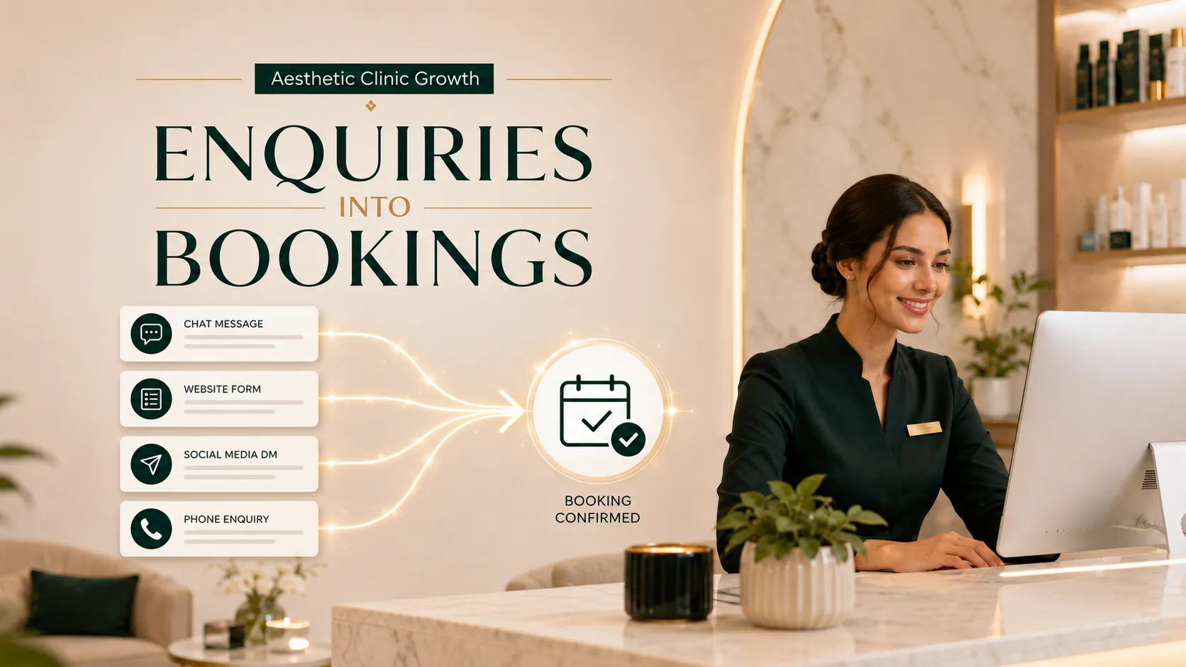 Turning aesthetic clinic enquiries into bookings cover image for Reza Growth